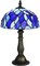 Blue Pedestal Tiffany Stained Glass Shade & Lamp Base - Perfect for a Living Room, Bedroom, Office, & More